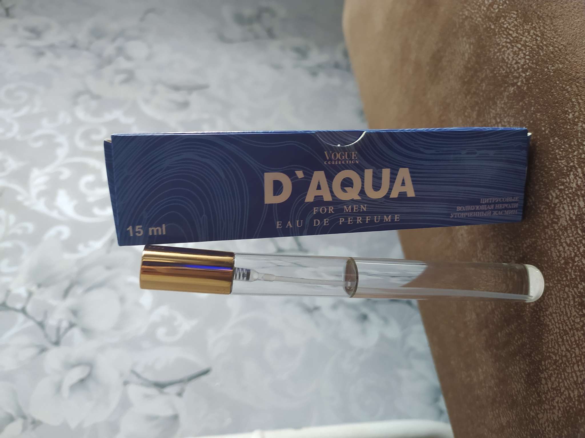 Фотография покупателя товара УЦЕНКА Парфюмерная вода мужская D`aqua (по мотивам G.Armani), 15 мл - Фото 2