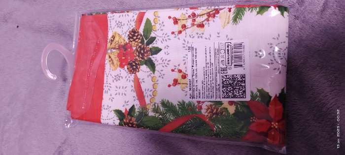 Фотография покупателя товара Дорожка на стол «Этель» Рождественский балл 30×70 ±3 см, 100% хлопок, саржа 190 г/м² - Фото 3