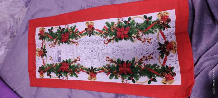 Фотография покупателя товара Дорожка на стол «Этель» Рождественский балл 30×70 ±3 см, 100% хлопок, саржа 190 г/м² - Фото 4