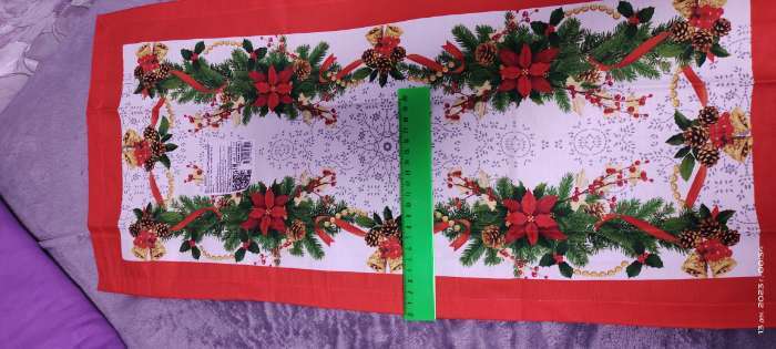 Фотография покупателя товара Дорожка на стол «Этель» Рождественский балл 30×70 ±3 см, 100% хлопок, саржа 190 г/м² - Фото 1