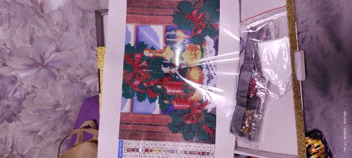 Фотография покупателя товара Алмазная мозаика на новый год с частичным заполнением на холсте «Натюрморт», 20×30 см, набор для творчества - Фото 4