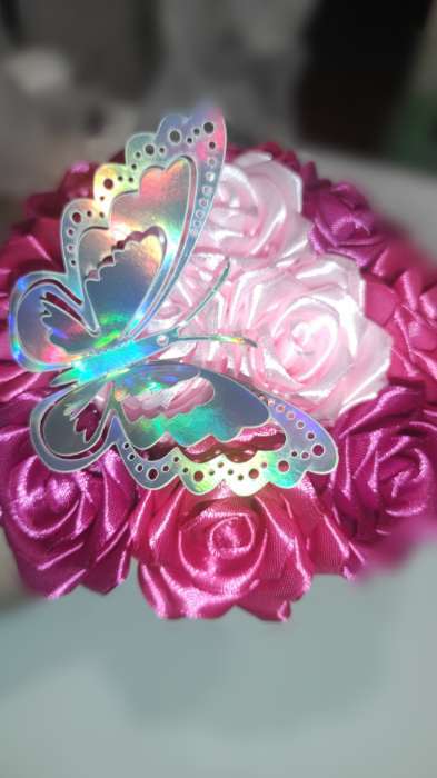 Фотография покупателя товара Атласная лента, набор 3 шт., 40 мм, 23±1 м, коричневая, бежевая - Фото 1