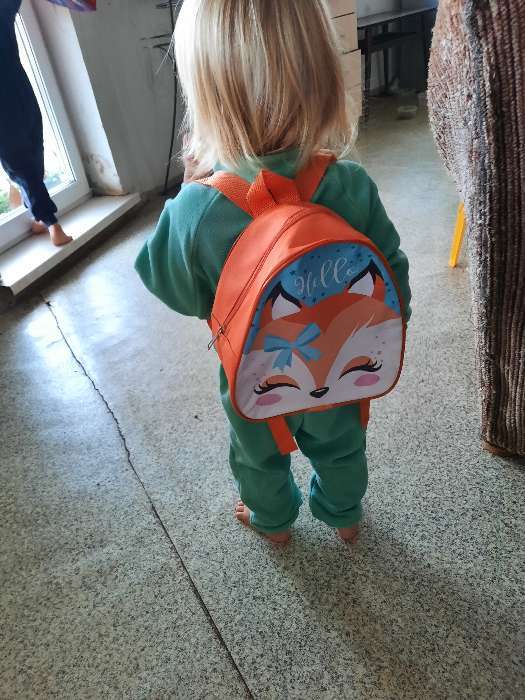 Фотография покупателя товара Рюкзак детский, отдел на молнии, 23х9х20см, цвет оранжевый - Фото 1