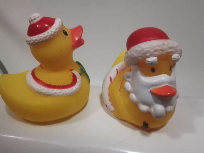 Фотография покупателя товара Игрушки для купания в ванной «Новогодние уточки», набор 5 шт. - Фото 1