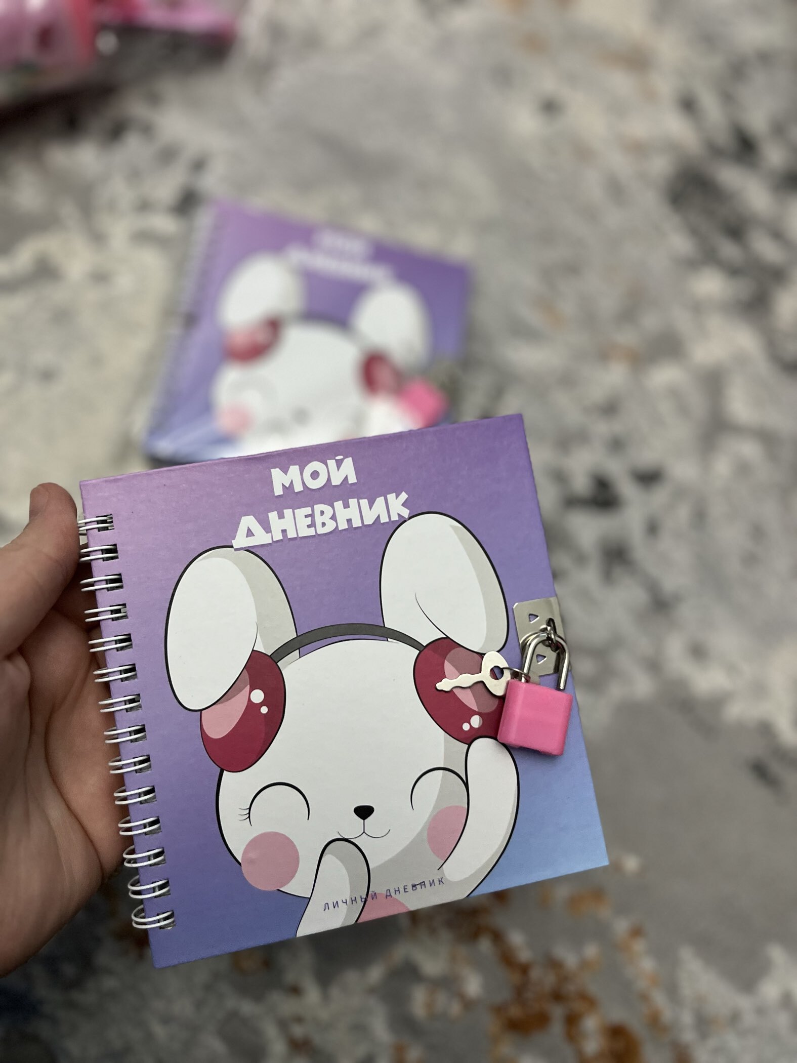 Фотография покупателя товара Записная книжка подарочная на замочке, А6, 45 листов, в линейку, "Зайка" - Фото 1