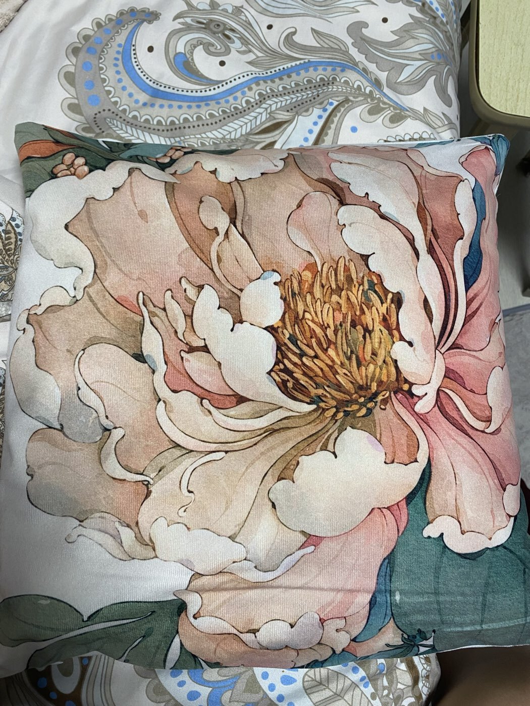 Фотография покупателя товара Чехол на подушку «Этель» Peony, 40×40 см, 100 п/э, велюр - Фото 1