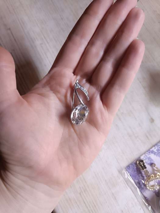 Фотография покупателя товара Брошь «Нота» из симфонии, белая в серебре - Фото 1