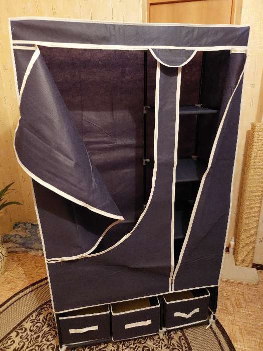 Фотография покупателя товара Шкаф для одежды и обуви 95×45×165 см, 3 ящика, цвет кофейный - Фото 2