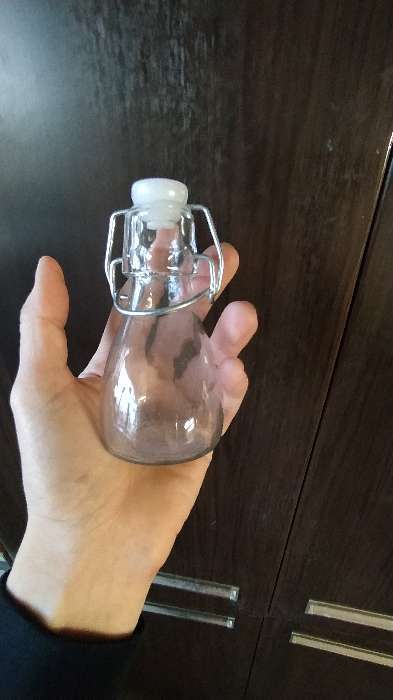 Фотография покупателя товара Бутылка стеклянная для соусов и масла с бугельным замком Доляна «Галерея», 80 мл, 5×11 см - Фото 1