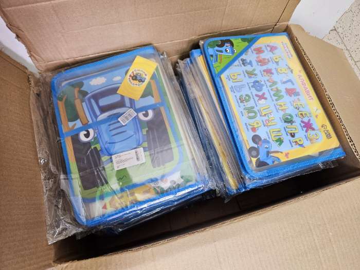 Фотография покупателя товара Канцелярский набор в папке, 5 предметов, «Синий трактор» - Фото 1