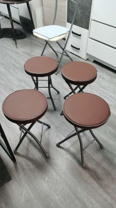 Фотография покупателя товара Табурет складной  на 4-х опорах ТБСК2/1, слоновая кость - Фото 1