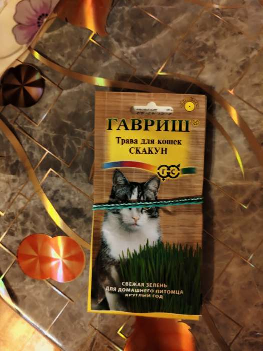 Фотография покупателя товара Семена Трава для кошек "Скакун", ц/п,  10 г - Фото 2