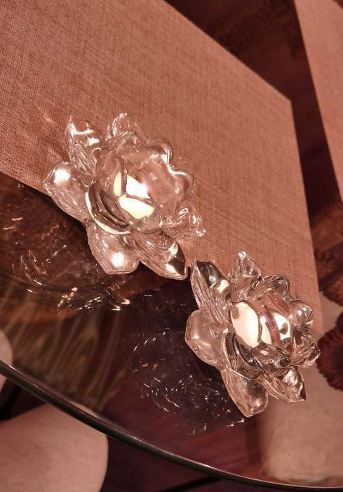 Фотография покупателя товара Стеклянный подсвечник на 1 свечу «Лотос», 12×12×5.5 см - Фото 1