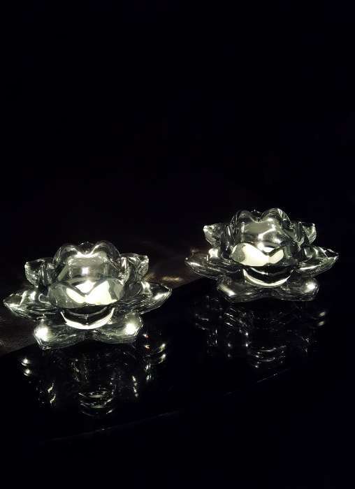 Фотография покупателя товара Стеклянный подсвечник на 1 свечу «Лотос», 12×12×5.5 см - Фото 3