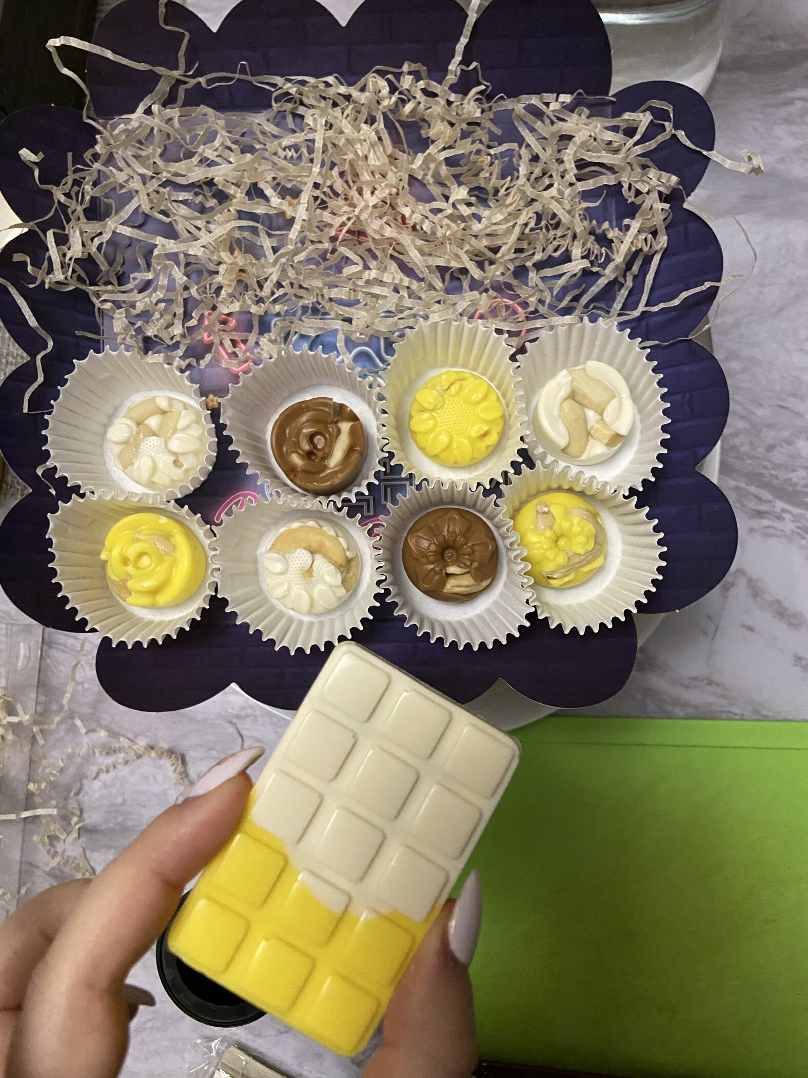 Фотография покупателя товара Форма для шоколада Доляна «Мини-десерт», силикон, 22×11 см, 3 ячейки (5×7.5 см), коричневая - Фото 1