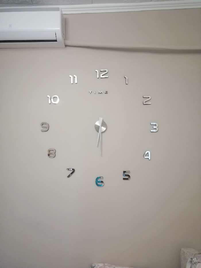 Фотография покупателя товара Часы-наклейка, серия: DIY, "Акстелл", плавный ход, d-70 см, 1 АА, серебро - Фото 7