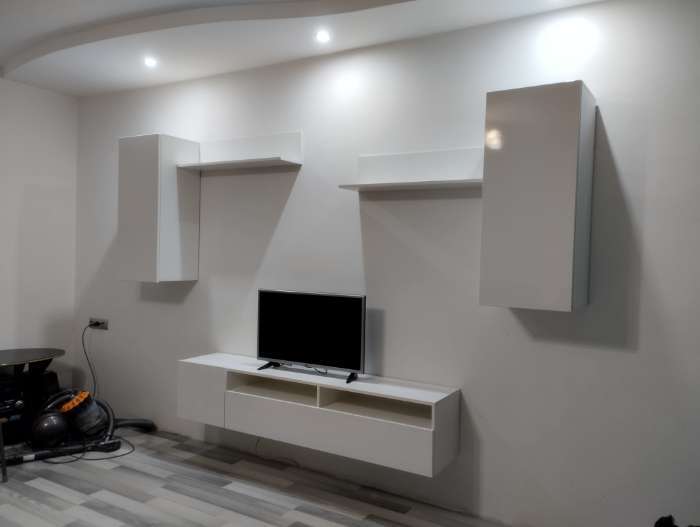 Фотография покупателя товара Гостиная под телевизор «Лира», 2130×1680×350 мм, цвет серый графит - Фото 18