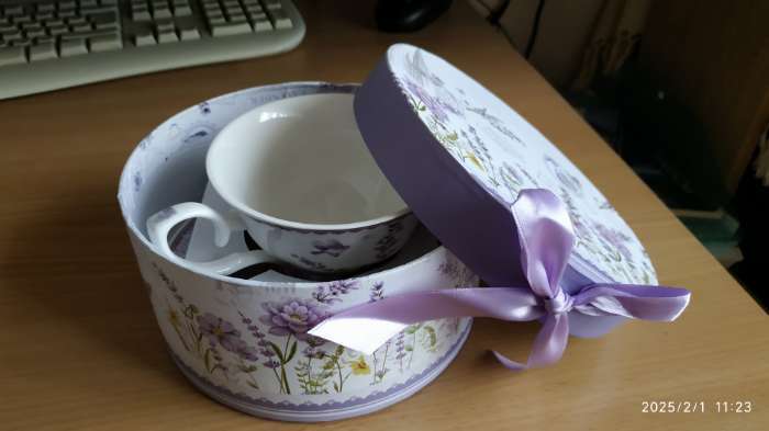 Фотография покупателя товара УЦЕНКА Чайная пара «Кобальт», 2 предмета: чашка 230 мл, блюдце d=15 см, керамика, чёрная - Фото 1