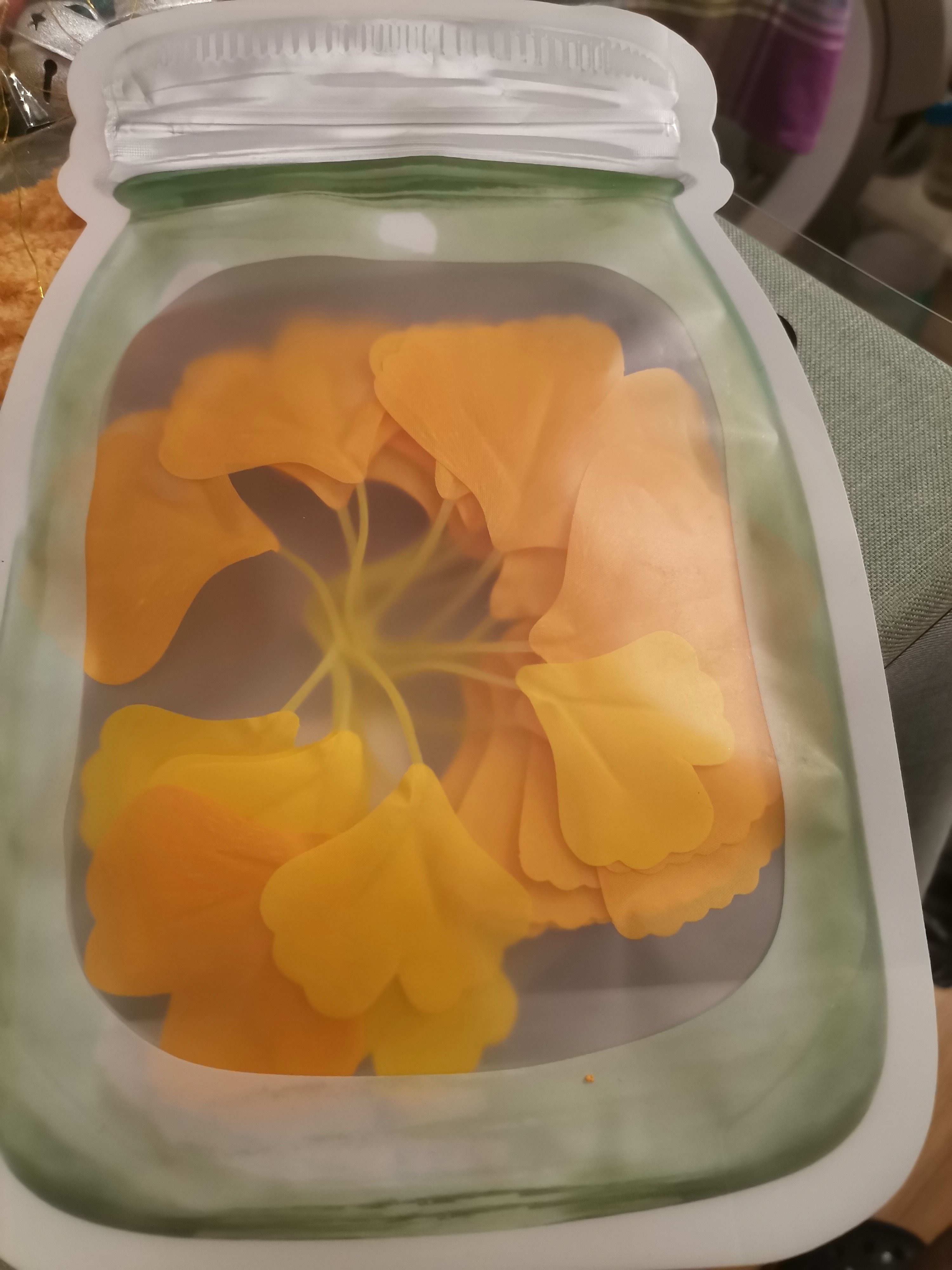 Фотография покупателя товара Искусственное растение для творчества «Листья гинкго», набор 6 шт., оранжево-жёлтый, 8 см - Фото 1