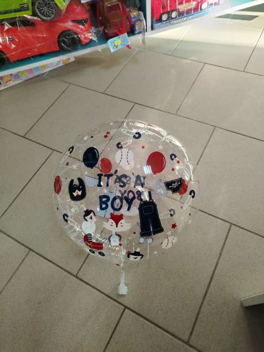 Фотография покупателя товара Воздушный шар полимерный с клапаном 18'' Deco Bubble, «Это мальчик», прозрачный, кристалл, 1 шт. в уп. - Фото 1
