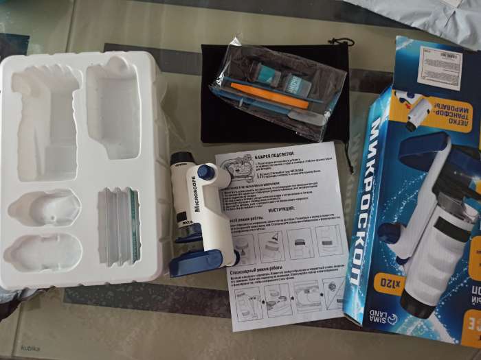 Фотография покупателя товара УЦЕНКА Лабораторный микроскоп, трансформируется, 10 вспомогательных предметов - Фото 1