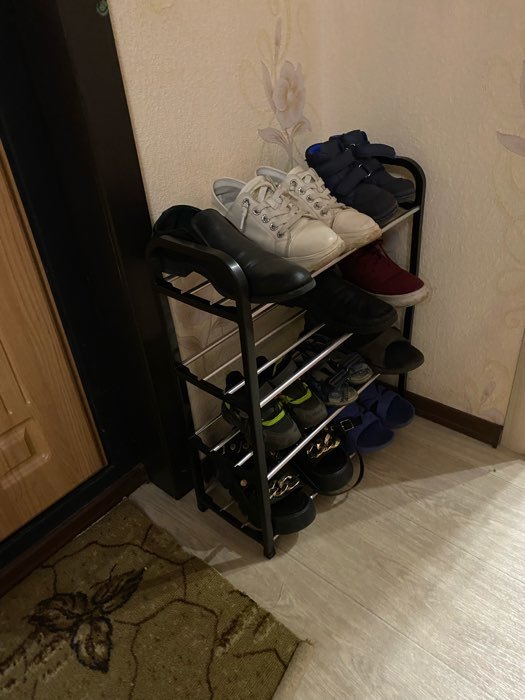 Фотография покупателя товара Обувница Доляна, 4 яруса, 50×19×59 см, цвет красный - Фото 14