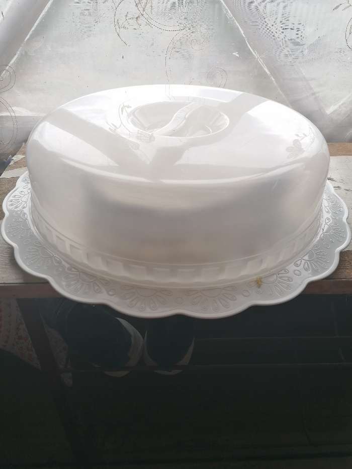 Фотография покупателя товара Тортовница с крышкой, d=36 см, цвет белый - Фото 4