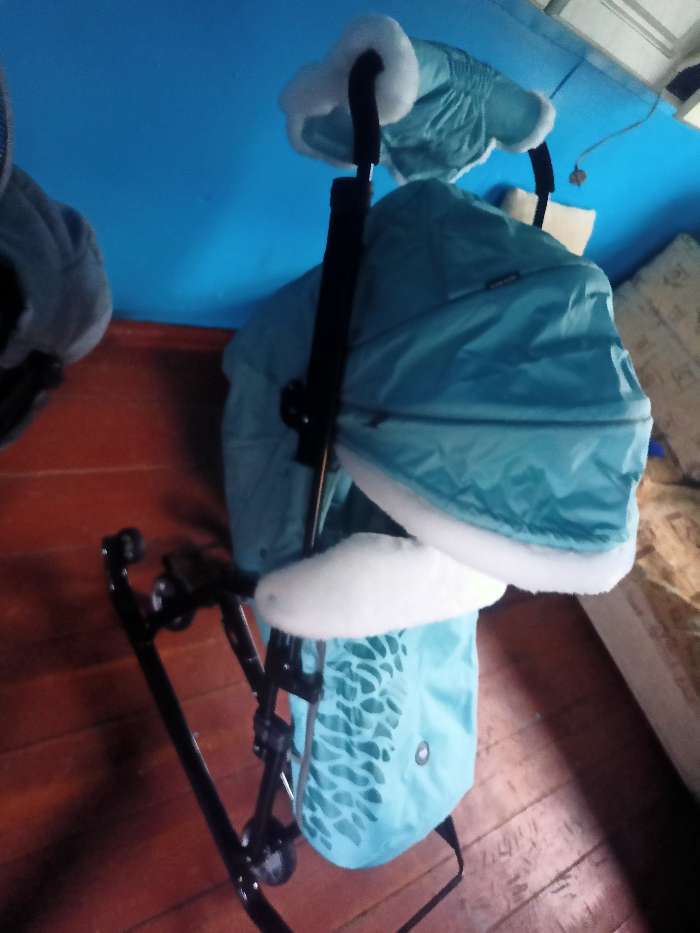 Фотография покупателя товара Санки-коляска «Ника Детям НД7-5 с шишкой», цвет мятный - Фото 3