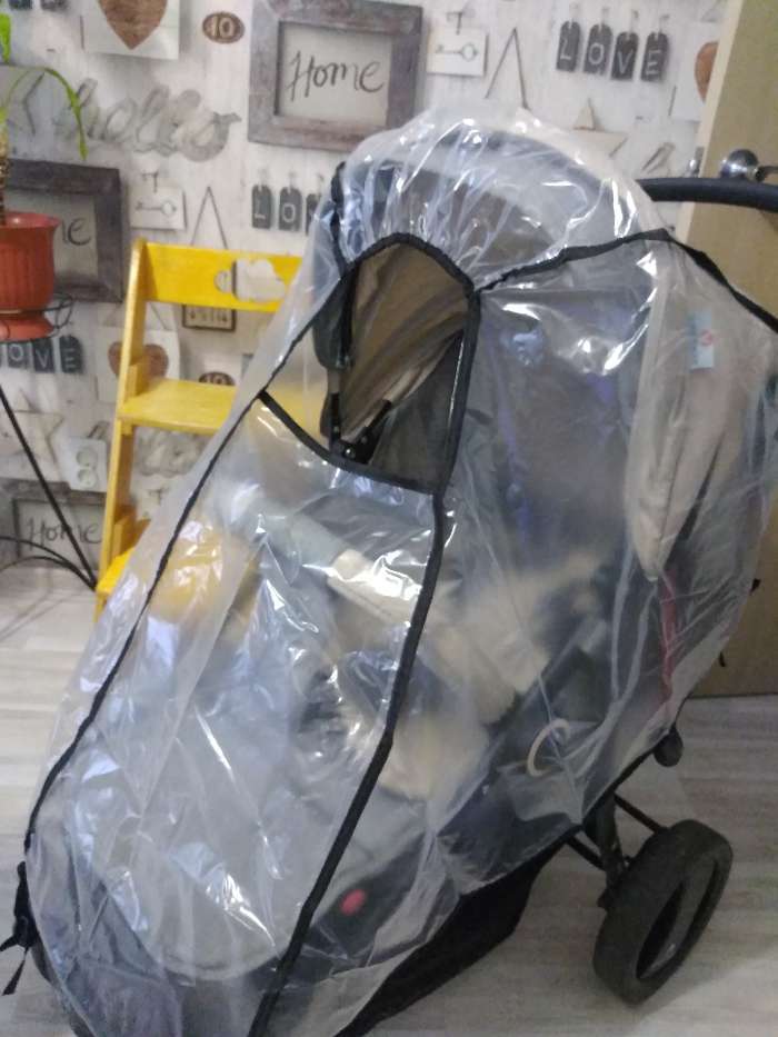 Фотография покупателя товара Дождевик на прогулочную коляску, цвет прозрачный