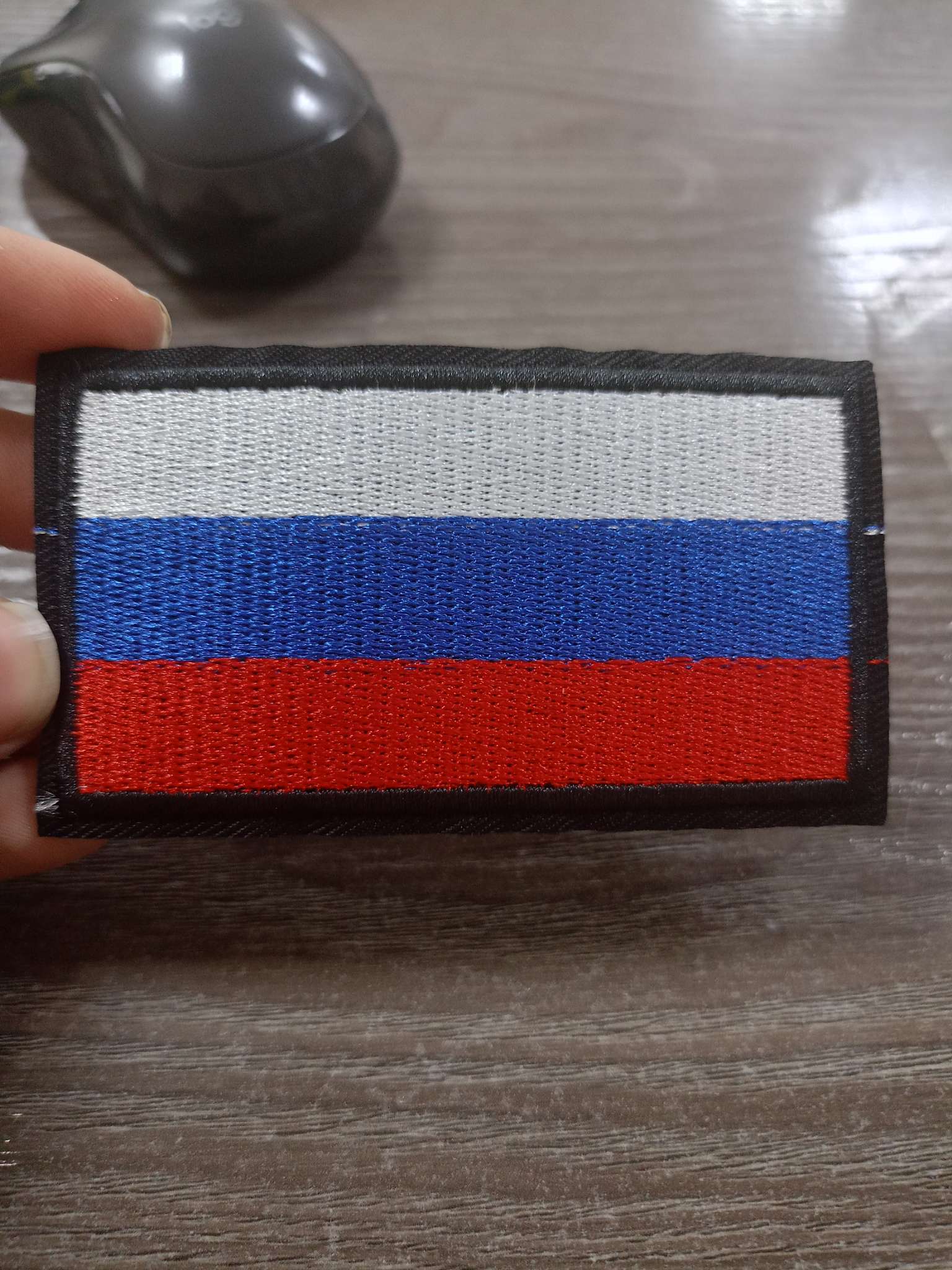 Фотография покупателя товара Шеврон на липучке «Флаг России», 9×5 см - Фото 1