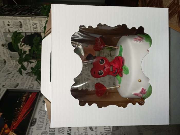 Фотография покупателя товара Коробка под торт, с окном, белая, 30×30×30 см - Фото 1