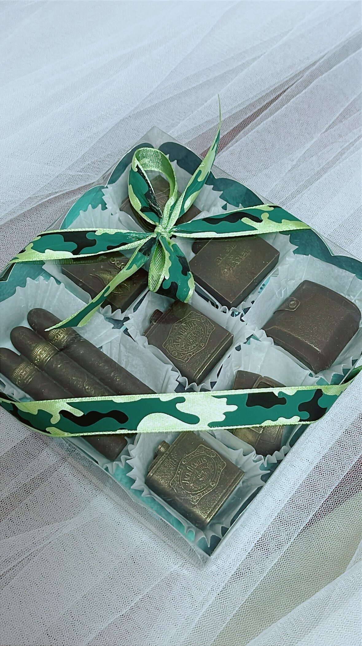 Фотография покупателя товара Лента атласная «Камуфляж», 1.5 × 22.5 (± 1) м, зелёная - Фото 5