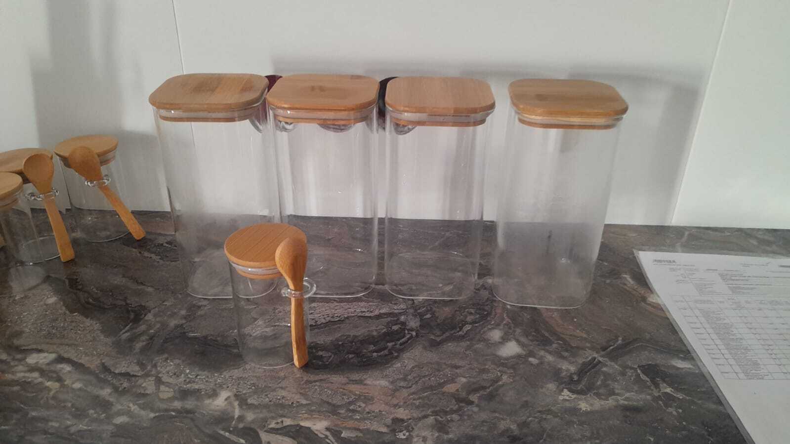 Фотография покупателя товара Банка для сыпучих BellaTenero «Эко. Квадратная», 1.5 л, 10×21 см, с бамбуковой крышкой, стекло, прозрачная - Фото 3