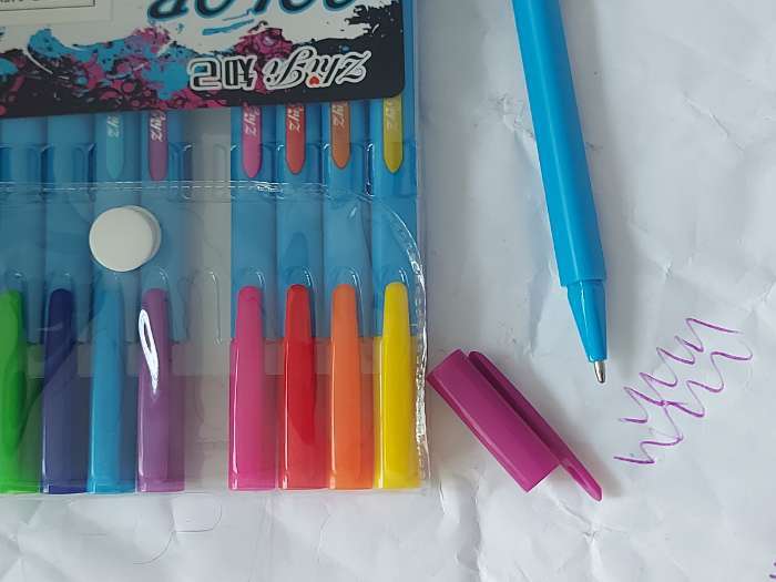 Фотография покупателя товара Набор ручек шариковых 12 цветов, корпус треугольный, блистер - Фото 1