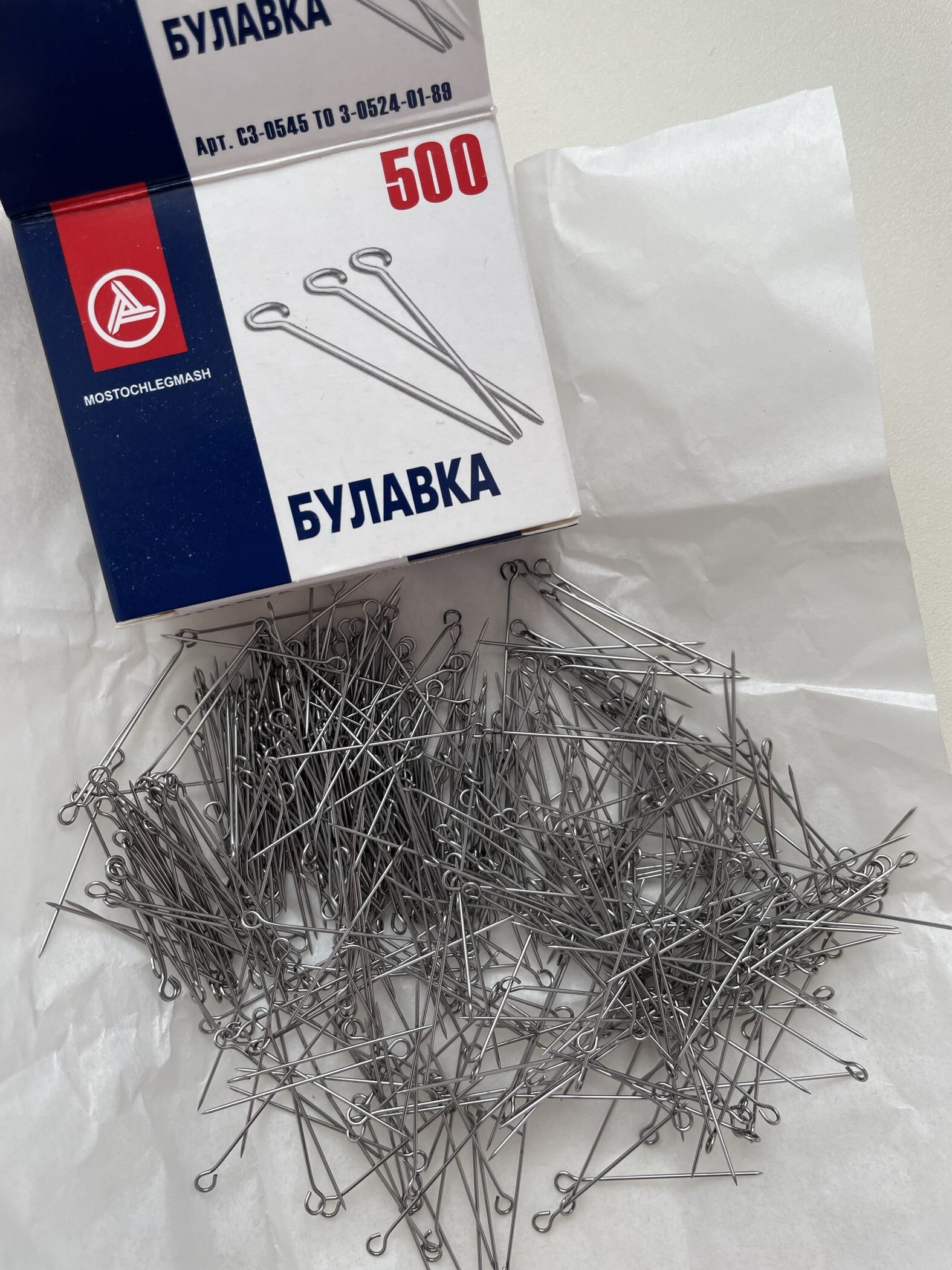 Фотография покупателя товара Булавки портновские, 30 мм, 1000 шт, цвет серебряный - Фото 2