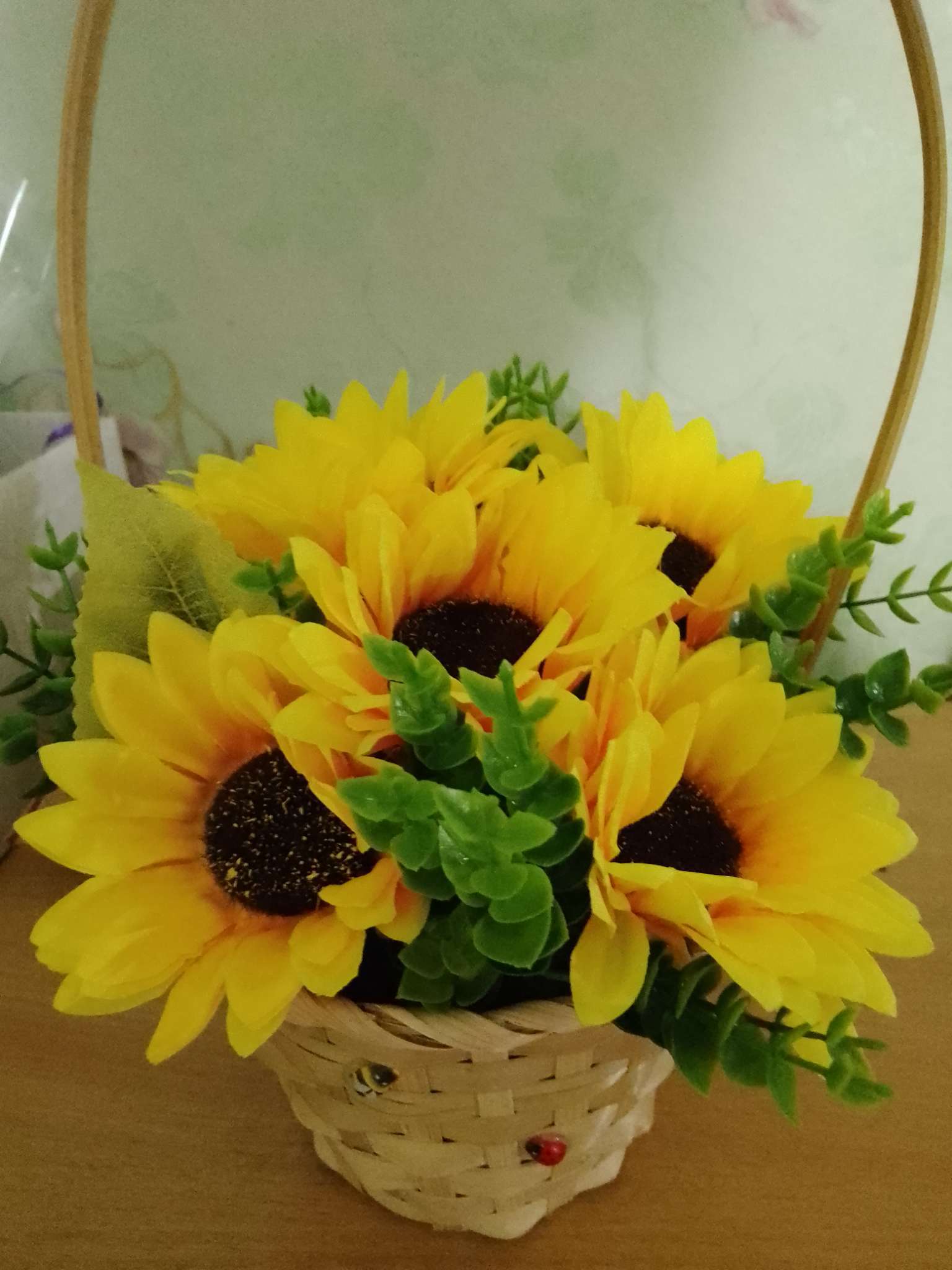 Фотография покупателя товара Цветы искусственные «Пять подсолнухов», 9×53 см - Фото 1