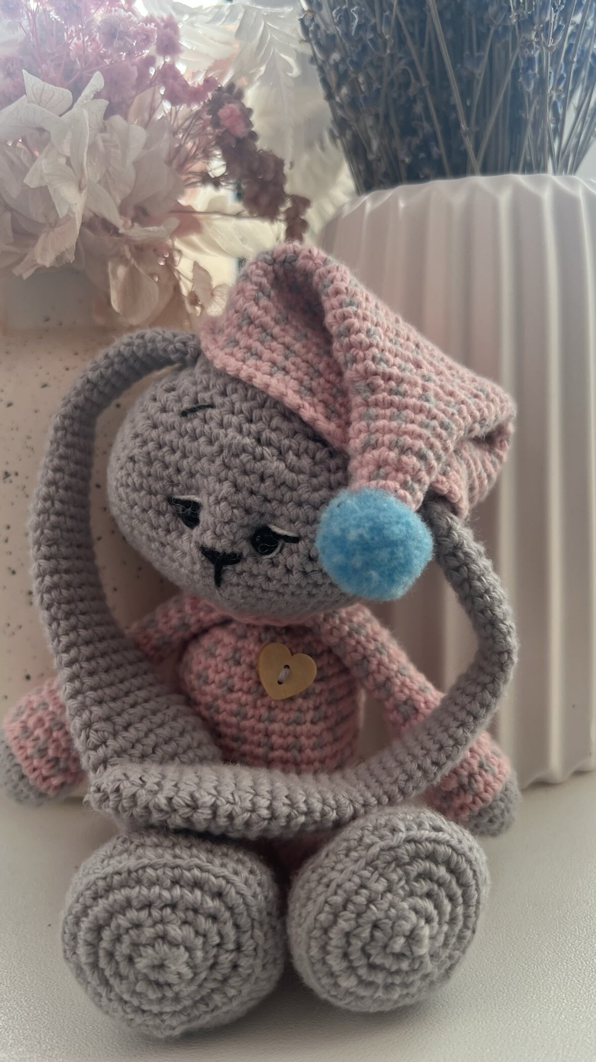 Фотография покупателя товара Набор для вязания. Амигуруми: мягкая игрушка своими руками «Сонная зайка Амелия», 26 см - Фото 2