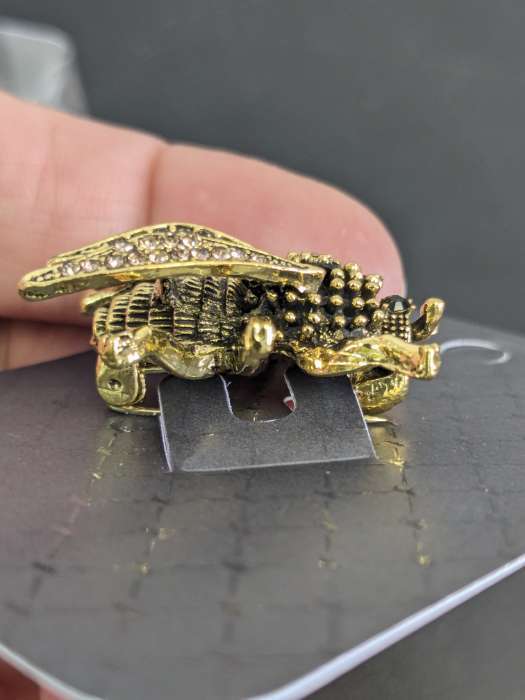 Фотография покупателя товара Брошь «Шмель», чёрная в чернёном золоте - Фото 2