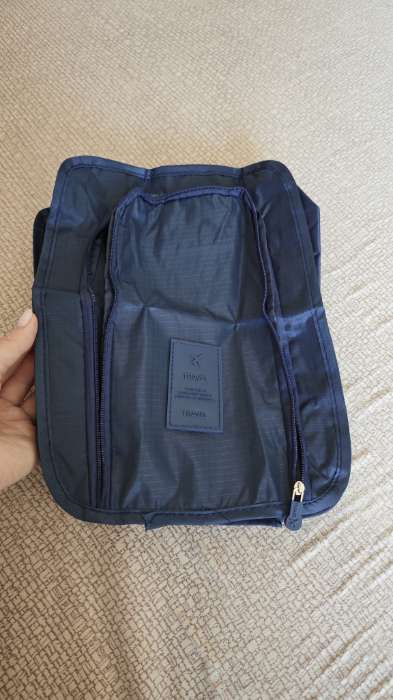 Фотография покупателя товара Косметичка дорожная на молнии, с ручкой, с карманом, синяя - Фото 8