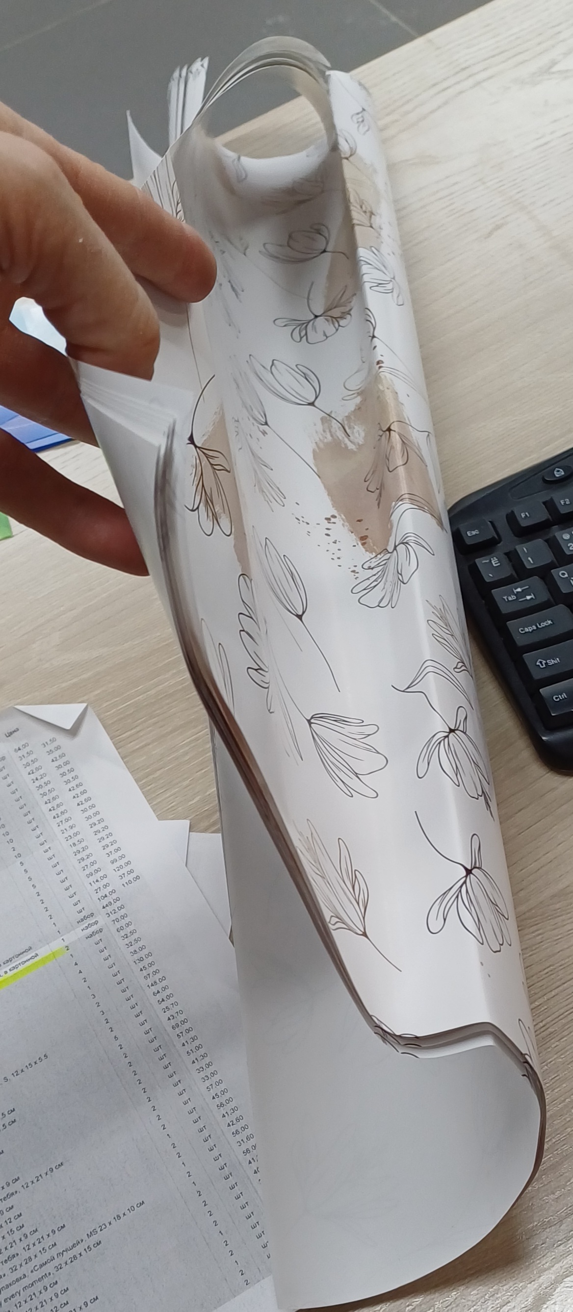 Фотография покупателя товара Бумага упаковочная, глянцевая « Цветочный нюд», 40×60 см - Фото 5