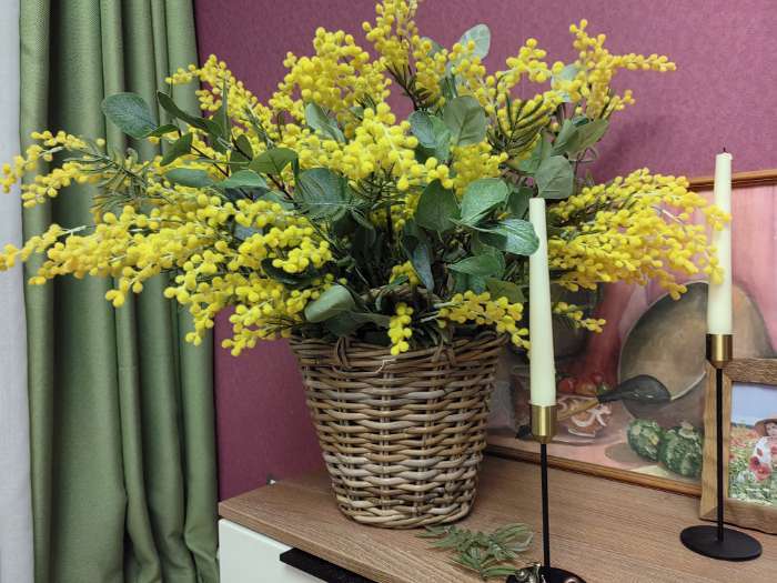 Фотография покупателя товара Цветы искусственные «Мимоза», h=40 см, жёлтые - Фото 1