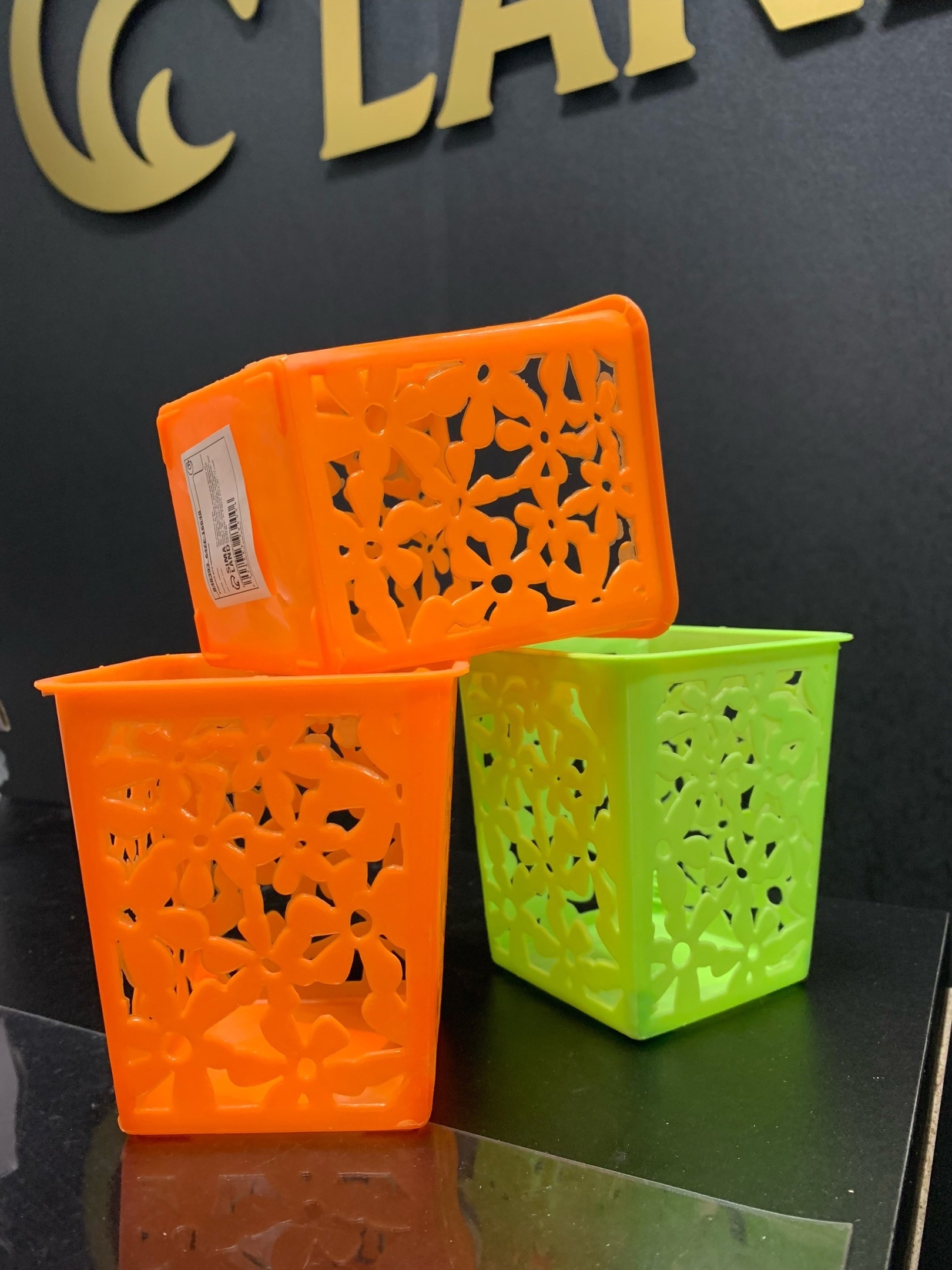 Фотография покупателя товара Корзина для хранения «Цветы», пластик, 9×9×10 см, МИКС - Фото 1