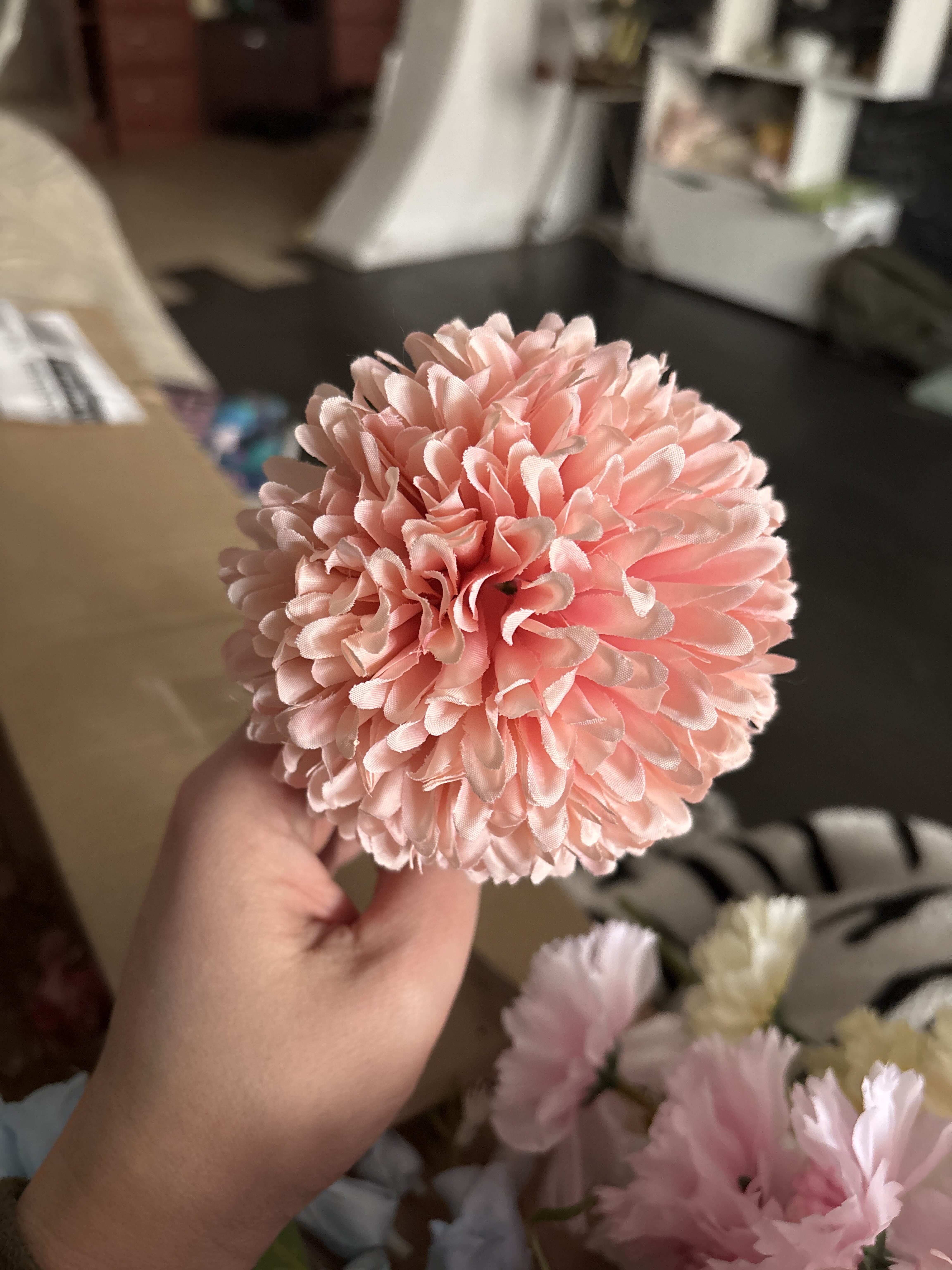 Фотография покупателя товара Цветы искусственные «Хризантема», 9×48 см, розовые - Фото 1