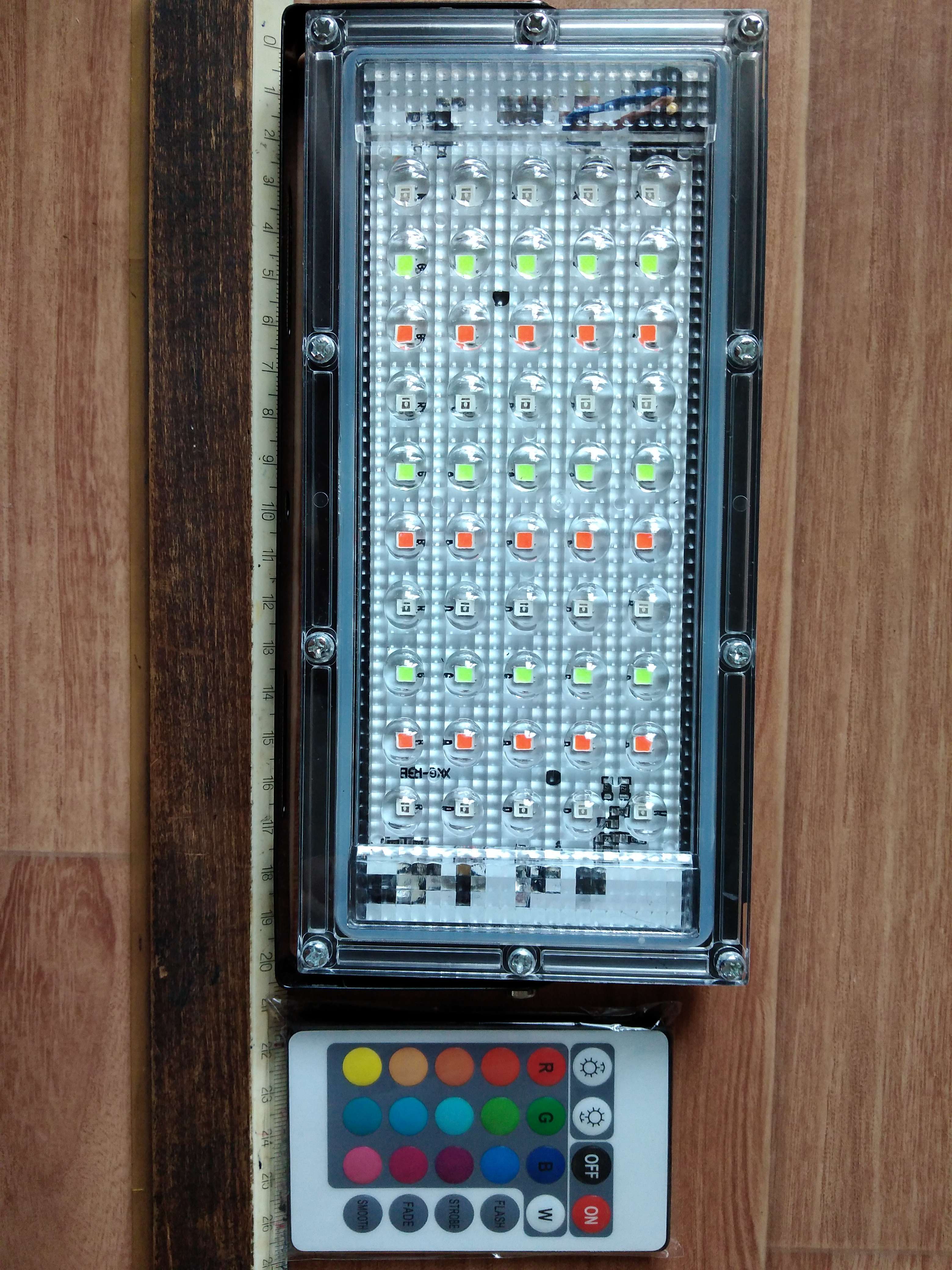Фотография покупателя товара Прожектор светодиодный модульный, RGBW, с пультом, 45Вт, IP65, 220В Черный - Фото 1