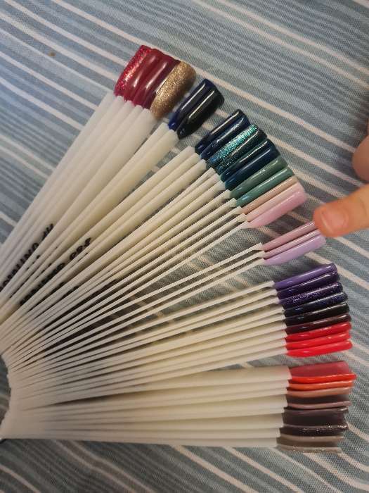 Фотография покупателя товара Палитра для лаков на кольце, 50 ногтей, форма мягкий квадрат, цвет слоновая кость