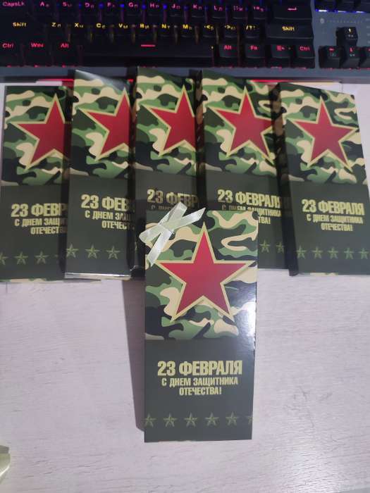 Фотография покупателя товара Подарочная коробка под плитку шоколада, с окном «Настоящему мужчине», 17×8×1.4 см - Фото 4