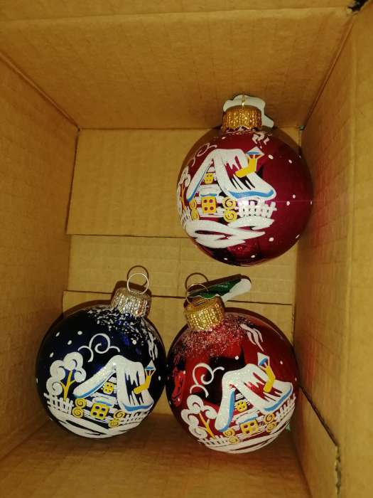 Фотография покупателя товара Ёлочный шар «Рассвет» новогодний, d=6 см, без упаковки, МИКС - Фото 2