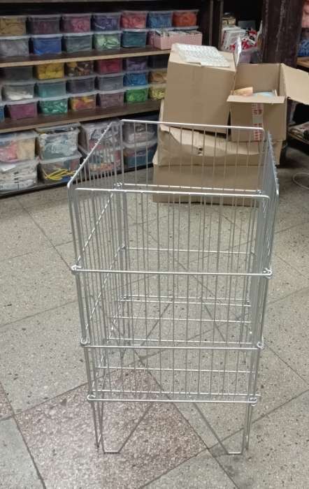 Фотография покупателя товара Корзина-накопитель, разборная, 42×42×80 см, цвет хром регулируемое дно - Фото 1