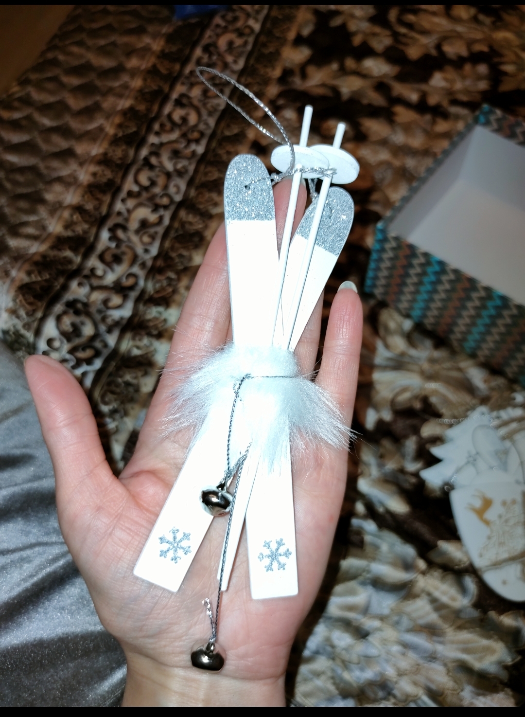 Фотография покупателя товара Подвеска новогодняя "Лыжи" длина: 15 см - Фото 6