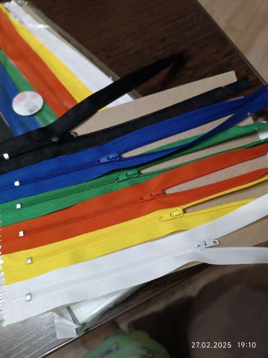 Фотография покупателя товара Набор молний «Спираль», №3, неразъёмные, 20 см, 6 шт., разноцветный - Фото 1